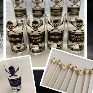 Extremely Rare 17 piece Georges Briard Name Your Poison Barware